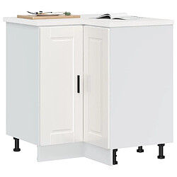 vidaXL Armoire d'angle de cuisine Porto blanc brillant bois ingénierie