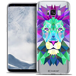 Caseink Coque Housse Etui Samsung Galaxy S8 (G950) [Crystal Gel HD Polygon Series Animal - Souple - Ultra Fin - Imprimé en France] Lion