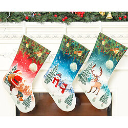 Avis C233 3pcs Noël Snowman Elk Chaussettes Pendentif Décorations de Noël Grand Sac-cadeau Pendentif Cheminée