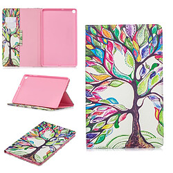 Etui en PU motif imprimé avec support arbre colorisé pour votre Samsung Galaxy Tab A 10.1 (2019) T510