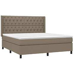 Avis vidaXL Sommier à lattes de lit matelas et LED Taupe 160x200 cm Tissu