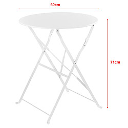 Set de Bistrot Caprile de Jardin Pliables Acier Blanc [en.casa]