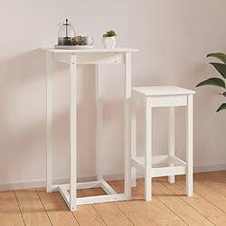 vidaXL Table de bar Blanc 60x60x110 cm Bois massif de pin