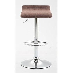 Acheter Decoshop26 2 x tabourets de bar avec repose-pieds design simple assise en tissu marron pied trompette en métal chromé 10_0004138