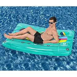 Matelas Gonflable pour Plage ou Piscine Bestway Retro Beats 174x117 cm avec Design Multicolore en Forme de Cassette Audio