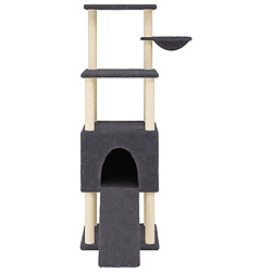 Helloshop26 Arbre à chat meuble tour grimper jouet grattage grattoir escalade plateforme avec griffoirs en sisal foncé 153 cm gris 02_0022669