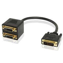 Wewoo 24 + 1 DVI Mâle à 2 DVI Adaptateur de Câble Femelle, Longueur: 30cm