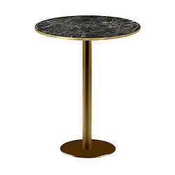 Restootab Mange-debout Ø60cm Rome bistrot marbre noir brillant