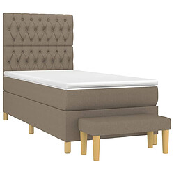 Avis Maison Chic Lit Adulte - Lit simple Lit à sommier tapissier avec matelas moelleux - Meuble de Chambre - Taupe 90x200 cm Tissu -MN39276