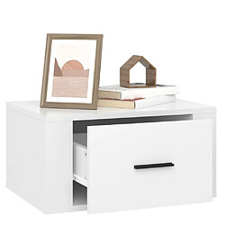 Maison Chic Table de chevet murale,Table de nuit Blanc brillant 50x36x25 cm -MN98975 pas cher