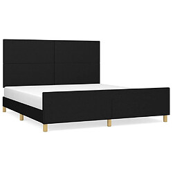 Maison Chic Lit adulte - Cadre Structure de lit avec tête de lit Contemporain Noir 180 x 200 cm Tissu -MN84702