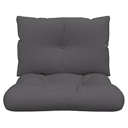 Avis vidaXL Coussins de palette lot de 2 anthracite tissu