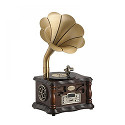 General Haut-parleur de musique rétro, haut-parleur sans fil vintage haut-parleur rechargeable avec son stéréo puissant, prise en charge du micro intégré, clé USB Bluetooth 4.2 pour bureau à domicile (couleur noyer)