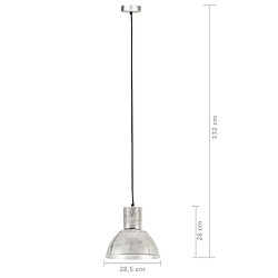 vidaXL Lampe suspendue 25 W Argenté Rond 28,5 cm E27 pas cher