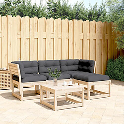 vidaXL Salon de jardin 4 pcs avec coussins Bois de pin massif