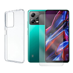 Coque de protection souple silicone transparente + Lot de 2 Verre trempé pour Xiaomi Poco X5 5G 5G 6.67" -VISIODIRECT-