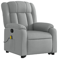 Avis vidaXL Fauteuil de massage inclinable Gris clair Tissu