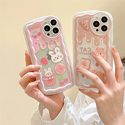 GUPBOO Étui pour iPhone11ProMax Gâteau Crème Ours Lapin Dessin Animé Téléphone Cas Transparent