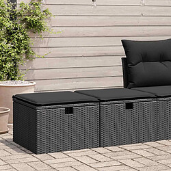 vidaXL Salon de jardin avec coussins 2 pcs noir résine tressée acacia