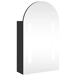 Maison Chic Armoire de bain à miroir,Meuble haut de rangement de salle de bain avec LED arquée noir 42x13x70 cm -GKD482245