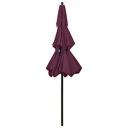 Avis vidaXL Parasol de jardin à 3 niveaux mât en aluminium rouge bordeaux