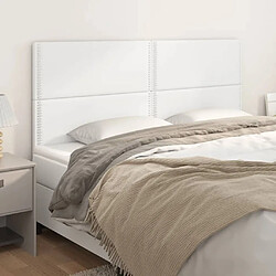 Maison Chic Lot de 4 Têtes de lit design pour chambre - Décoration de lit Blanc 100x5x78/88 cm Similicuir -MN49943