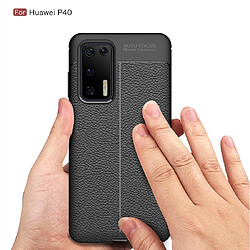 Wewoo Coque Pour Huawei P40 Litchi Texture TPU Antichoc Noir pas cher