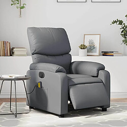 vidaXL Fauteuil de massage inclinable électrique gris similicuir