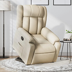 vidaXL Fauteuil inclinable Crème Tissu