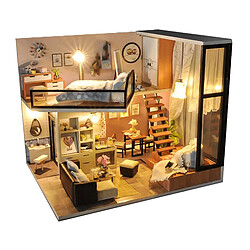 DIY Miniature Kit de Maison de Poupée En Bois Miniature Dollhouse Modèle Kit avec des Meubles, avec des Lumières et de La Poussière Couvre Meilleur