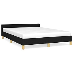 Maison Chic Lit adulte - Cadre Structure de lit avec tête de lit Contemporain Noir 140x200 cm Tissu -MN84823