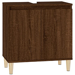 vidaXL Meuble d'évier chêne marron 58x33x60 cm bois d'ingénierie