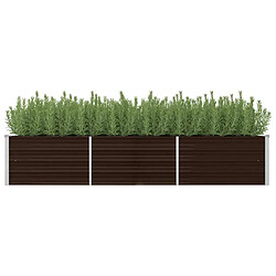 vidaXL Lit surélevé de jardin Marron 240x80x45 cm Acier galvanisé