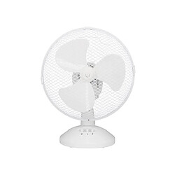 Ventilateur de table OCEANIC - 30W - Diametre 23 cm - 2 vitesses - Oscillant - Blanc