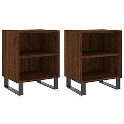 vidaXL Tables de chevet 2pcs chêne marron 40x30x50cm bois d'ingénierie