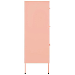 Avis vidaXL Armoire à tiroirs Rose 80x35x101,5 cm Acier