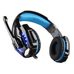 Avis Wewoo Casque PC bleu et noir pour Ordinateur Portable / Tablette / Téléphones Portables, Longueur du Câble: Environ 2.2m + 3.5mm Jeu Gaming Écouteur Bandeau avec Microphone LED Lumière