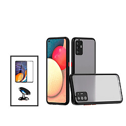 PHONECARE Kit Coque Anti Choque Caméra Protection + Film 5D Full Cover + Support Magnétique de Voiture pour Oppo A94 5G - Noir