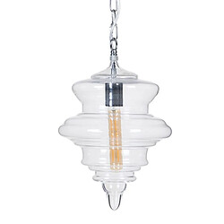 BigBuy Home Suspension Argenté Métal Verre 40 W 220-240 V 28 x 28 x 36 cm Moderne