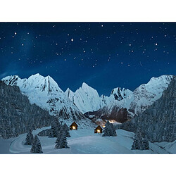 Toile de fond Paysage de montagne étoilé à LED - 76 x 56 cm - My Village