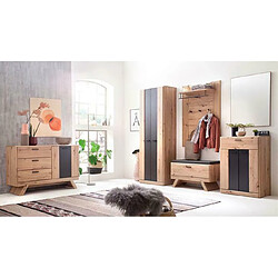 Avis Pegane Buffet coloris chêne avec 1 porte et 3 tiroirs - Longueur 118 x Hauteur 84 x Profondeur 44 cm