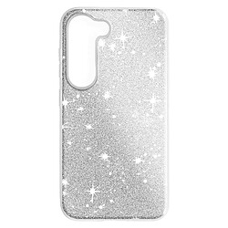 Avizar Coque Paillette pour Samsung Galaxy S23 Hybride Semi-rigide Spark Case argent