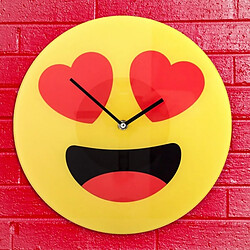 Totalcadeau Horloge murale émoticône amoureux emoticone