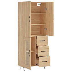 Avis vidaXL Buffet haut Chêne sonoma 69,5x34x180 cm Bois d'ingénierie