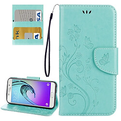 Wewoo Housse Étui vert pour Samsung Galaxy A3 2017 / A320 Papillons Amour Fleurs Gaufrage Horizontal Flip en cuir avec support & Slots de cartes Portefeuille & Longe