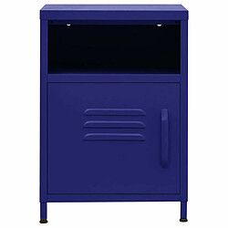 Avis Maison Chic Table de chevet Table de Nuit Meuble de Rangement Bleu marine 35x35x51 cm Acier