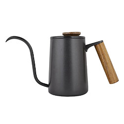 Bouilloire à Café à Long Bec Cafetière à Col De Cygne En Acier Inoxydable Noir 600ml