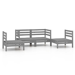 Maison Chic Salon de jardin 4 pcs - Table et chaises d'extérieur - Mobilier/Meubles de jardin Moderne Gris Bois de pin massif -MN56696