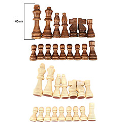 32x Pièces D'échecs En Bois Faites à La Main, Figurines D'échecs De Remplacement En Bois 77mm pas cher