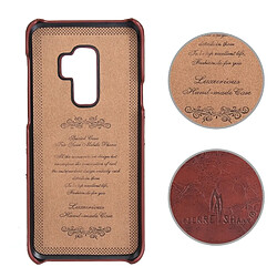 Acheter Wewoo Etui en cuir Fierre Shann Retro Oil en cire PU pour Galaxy S9 +, avec emplacements pour cartes (Marron)